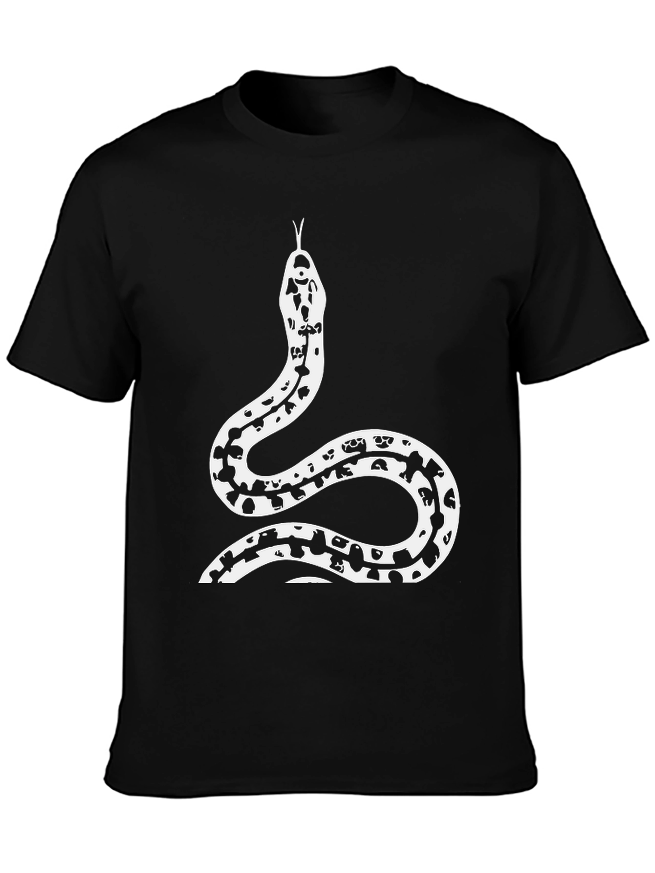 Black Snake Print Graphic Tee