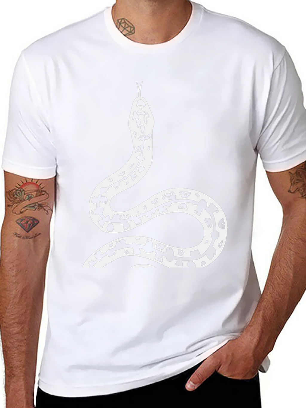 Black Snake Print Graphic Tee