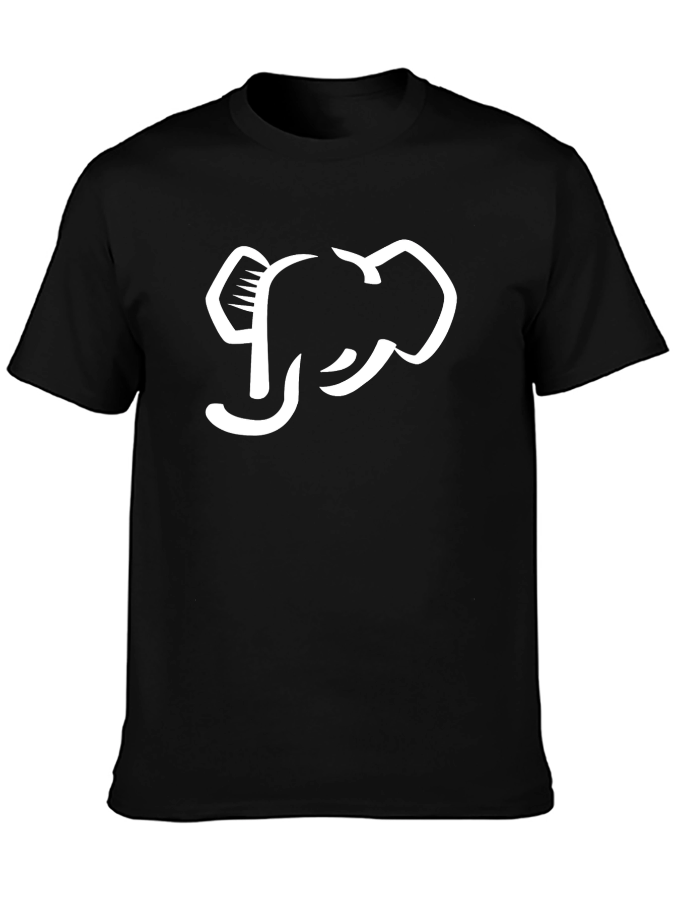 Elephant Graphic Tee - Stylish Black Cotton T-Shirt