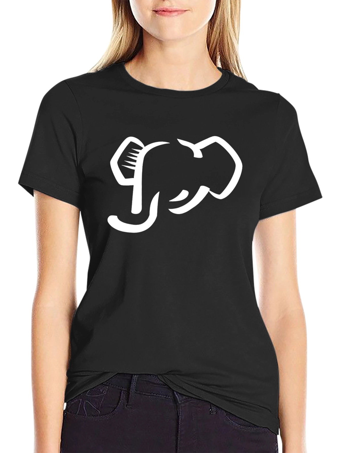 Elephant Graphic Tee - Stylish Black Cotton T-Shirt