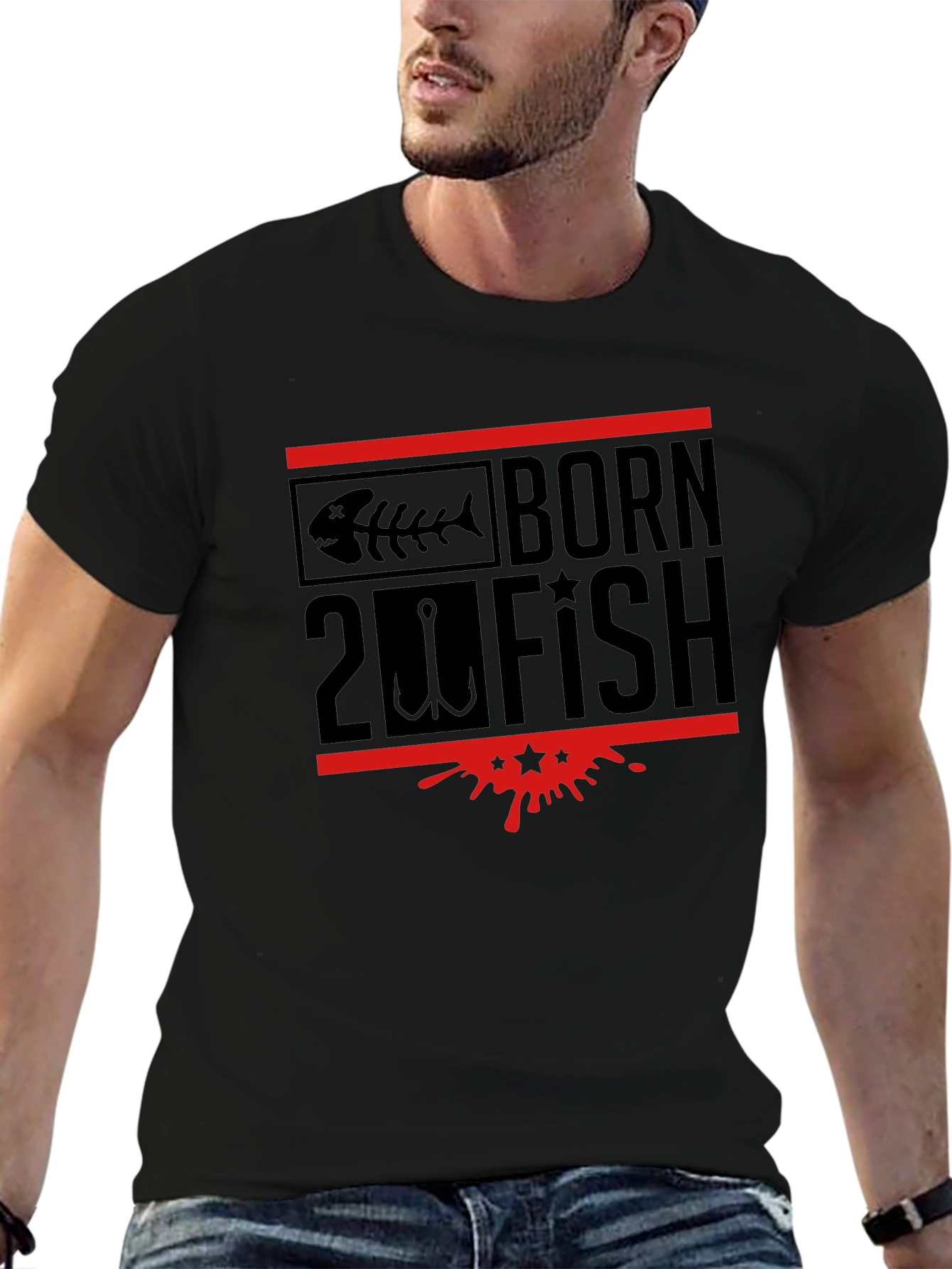 Born 2 Fish Graphic Tee - Black