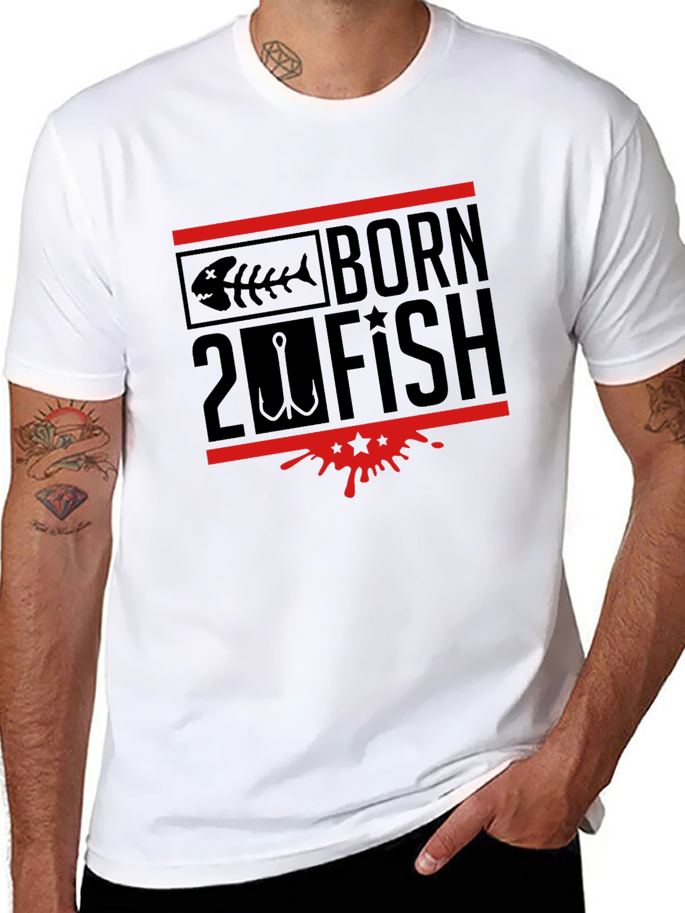 Born 2 Fish Graphic Tee - Black