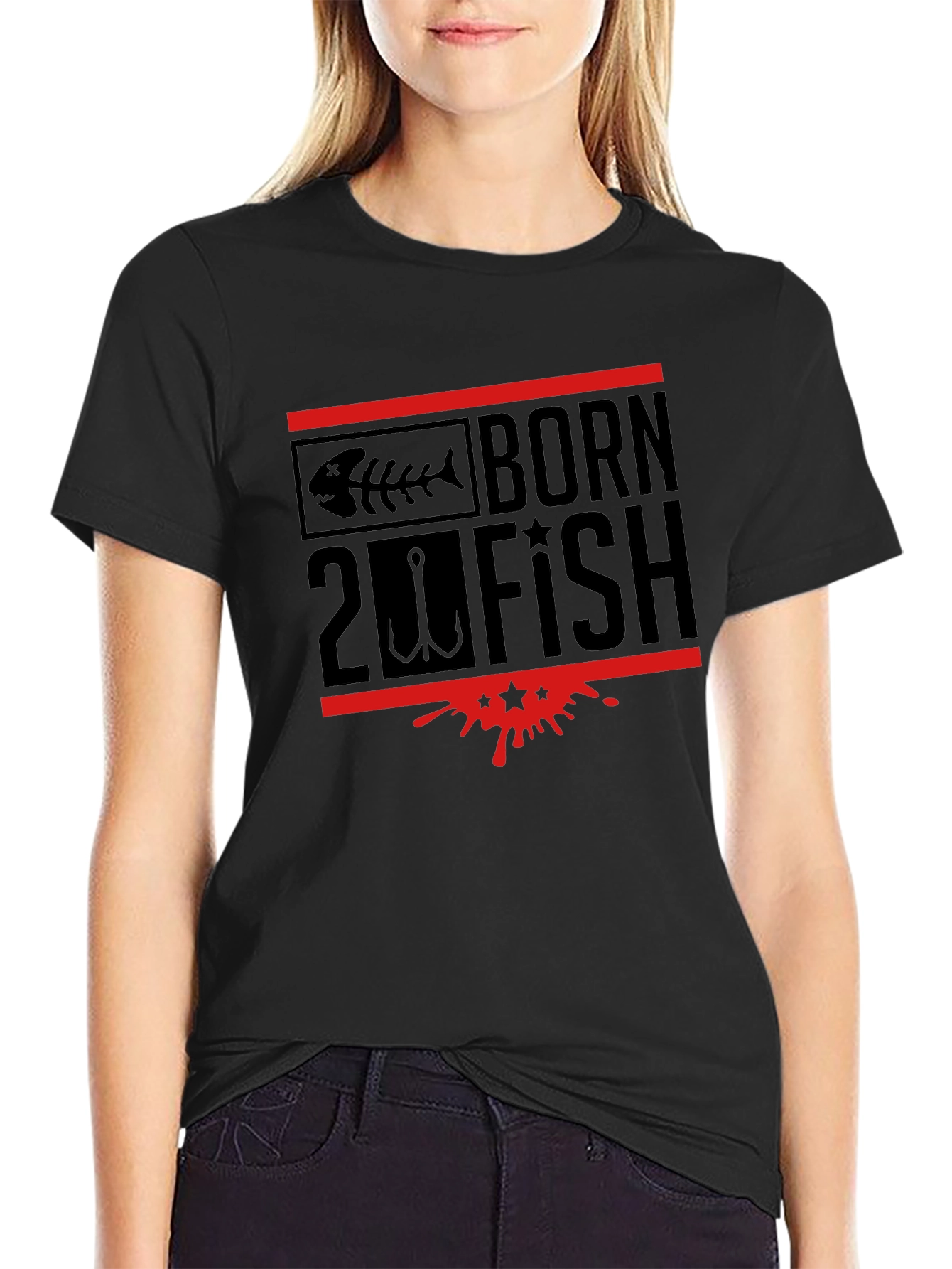 Born 2 Fish Graphic Tee - Black