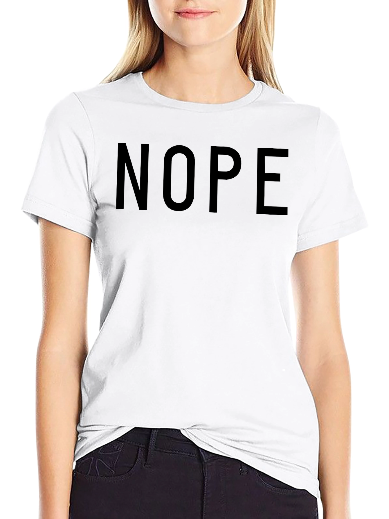 Nope Graphic Tee - Casual Black T-Shirt