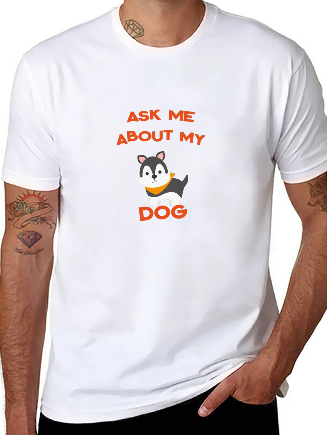 Ask Me About My Dog Graphic Tee - Black Cotton Shirt