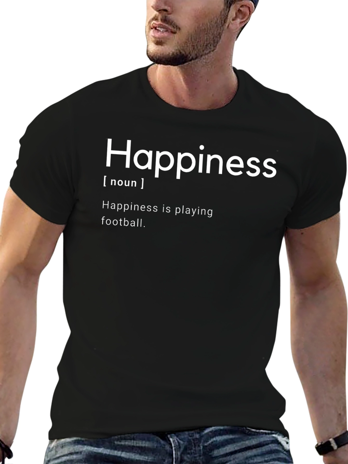 Happiness Definition Black T-Shirt