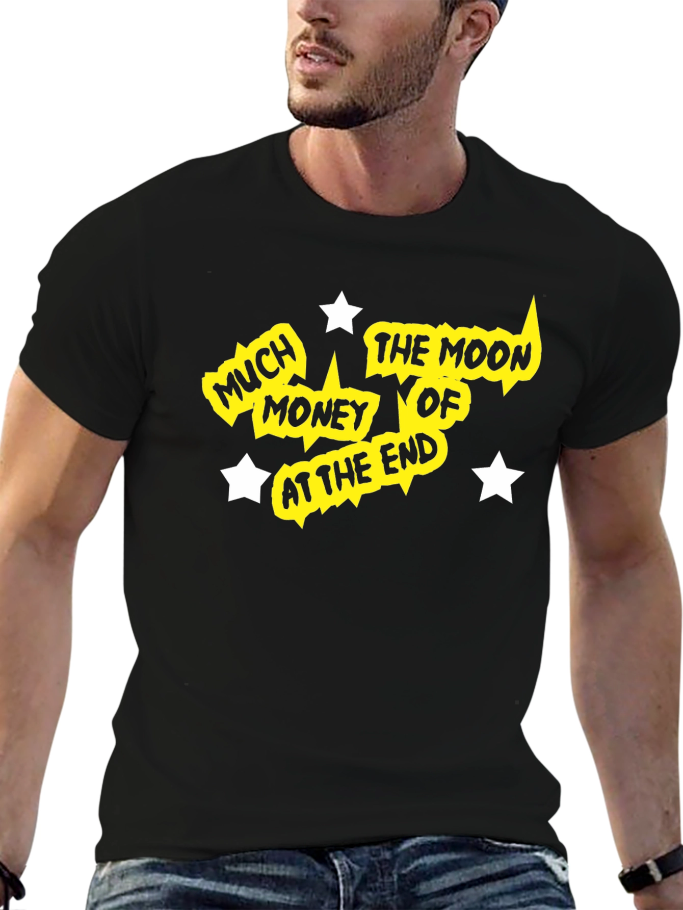 Much Money the Moon Graphic Tee - Black