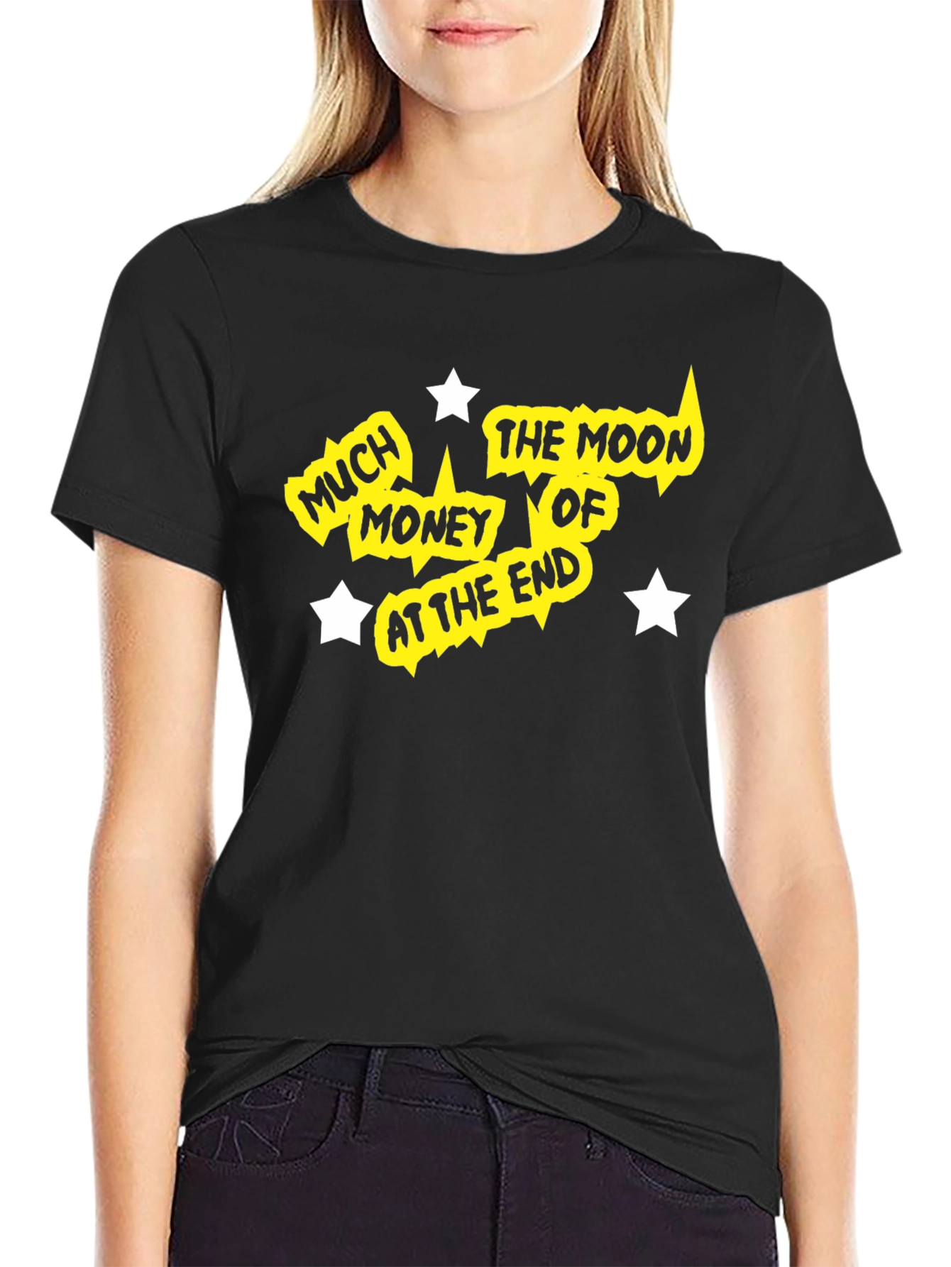 Much Money the Moon Graphic Tee - Black