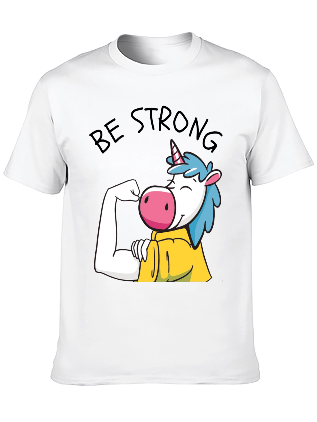 Be Strong Unicorn Graphic Tee - Black
