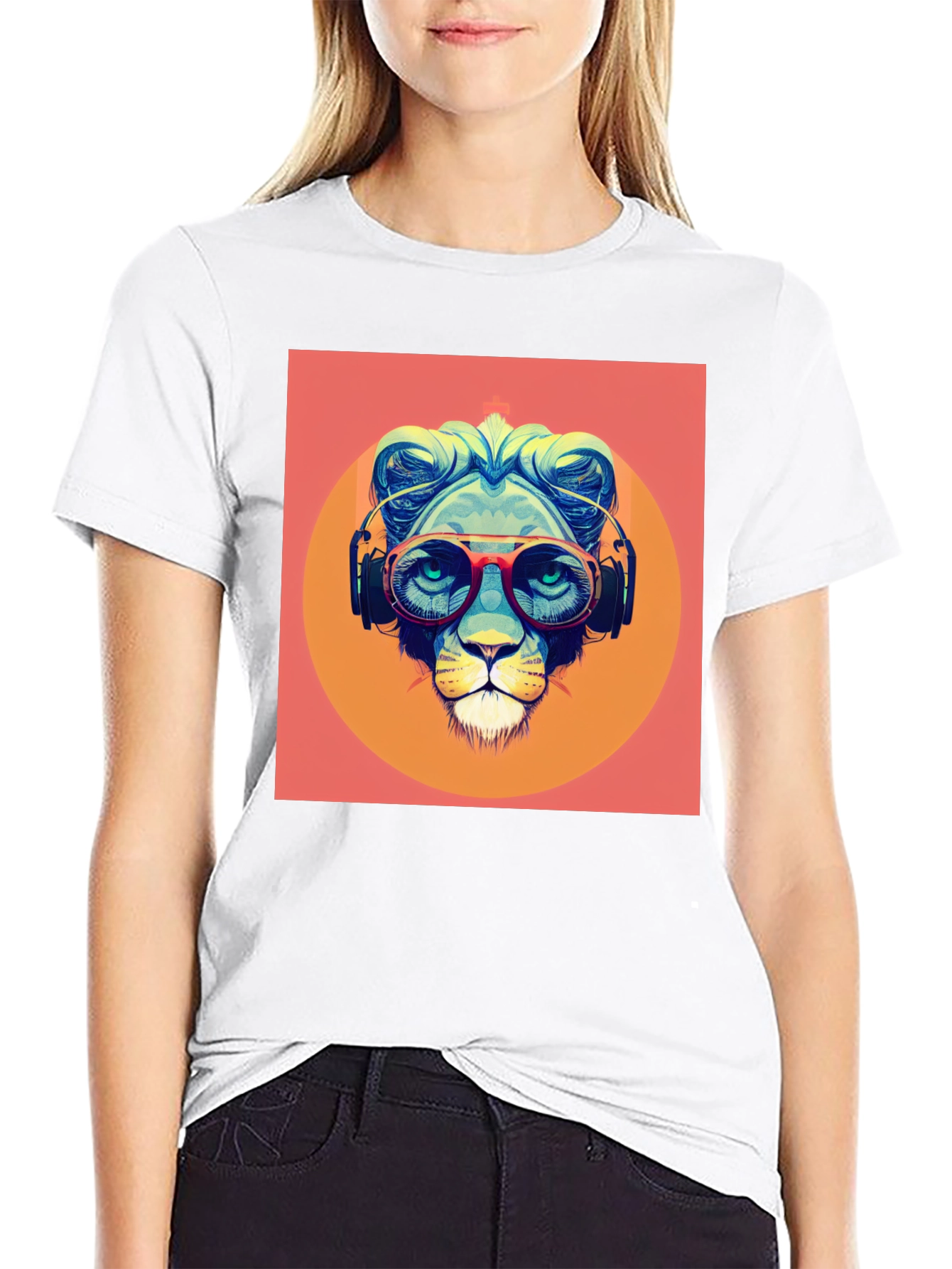 Cool Lion Graphic Tee - Stylish Black T-Shirt