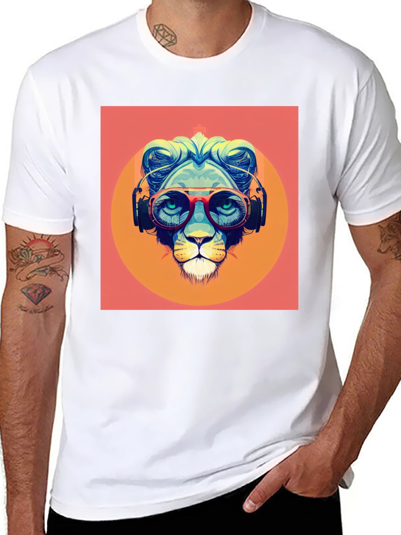 Cool Lion Graphic Tee - Stylish Black T-Shirt
