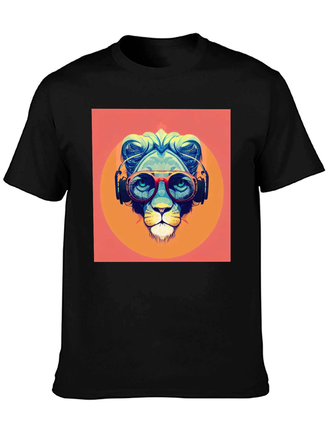 Cool Lion Graphic Tee - Stylish Black T-Shirt