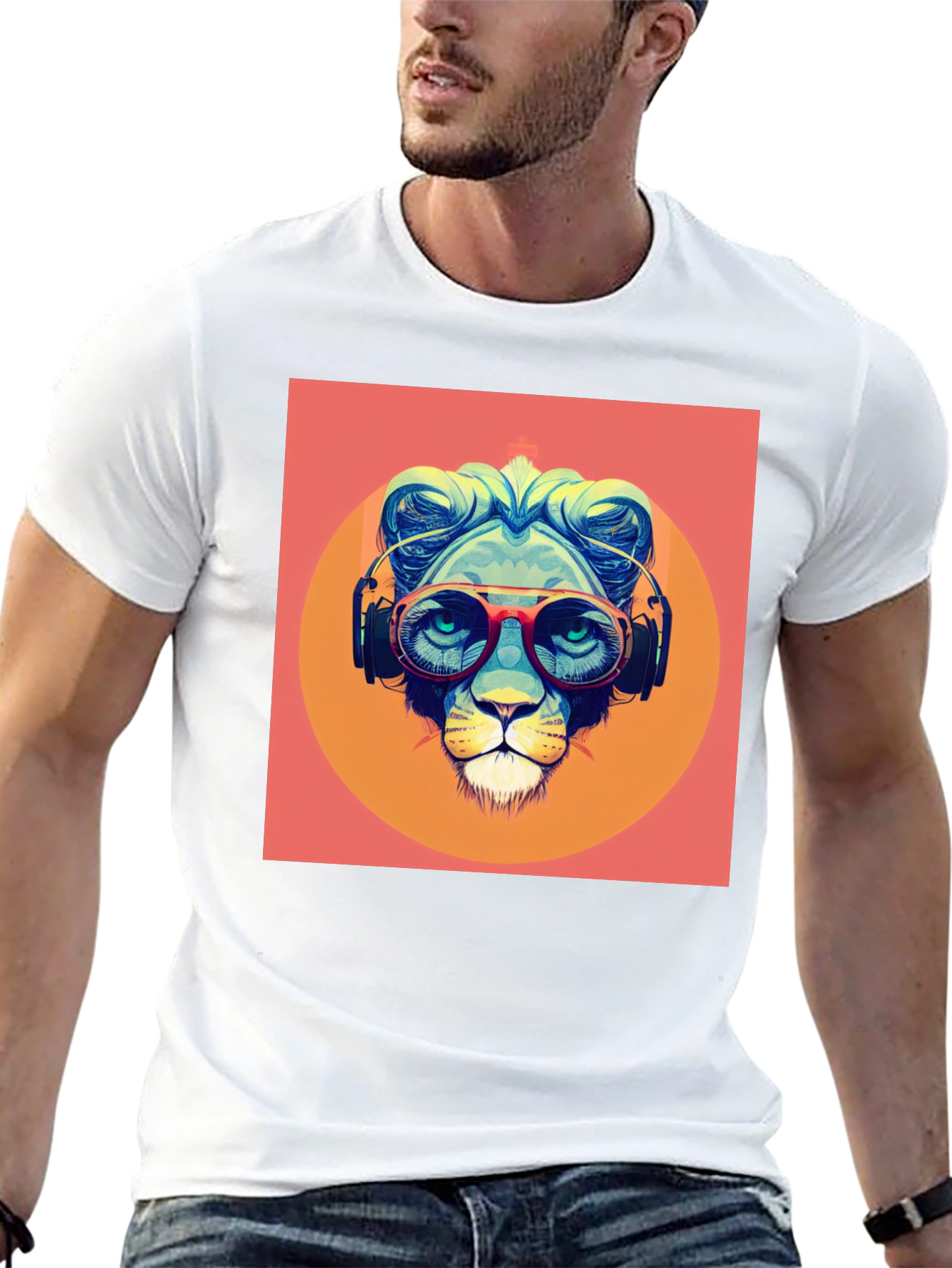 Cool Lion Graphic Tee - Stylish Black T-Shirt