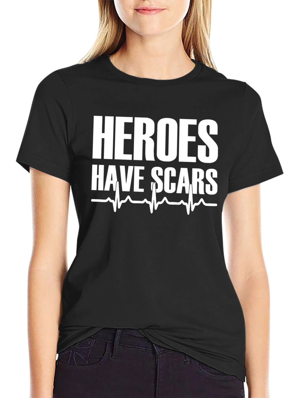 Heroes Have Scars Graphic Tee - Black