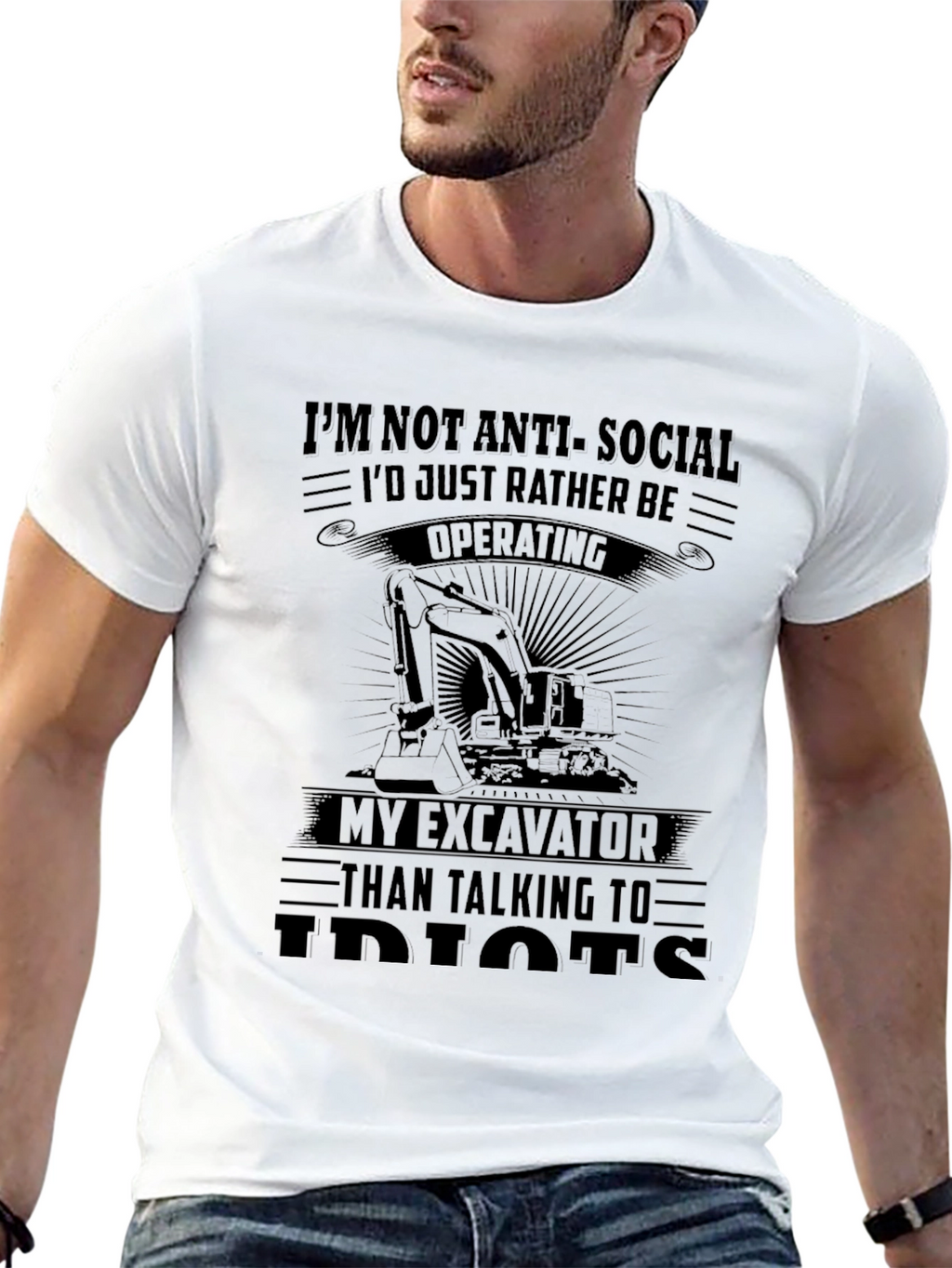 Anti-Social Excavator Operator Graphic Tee