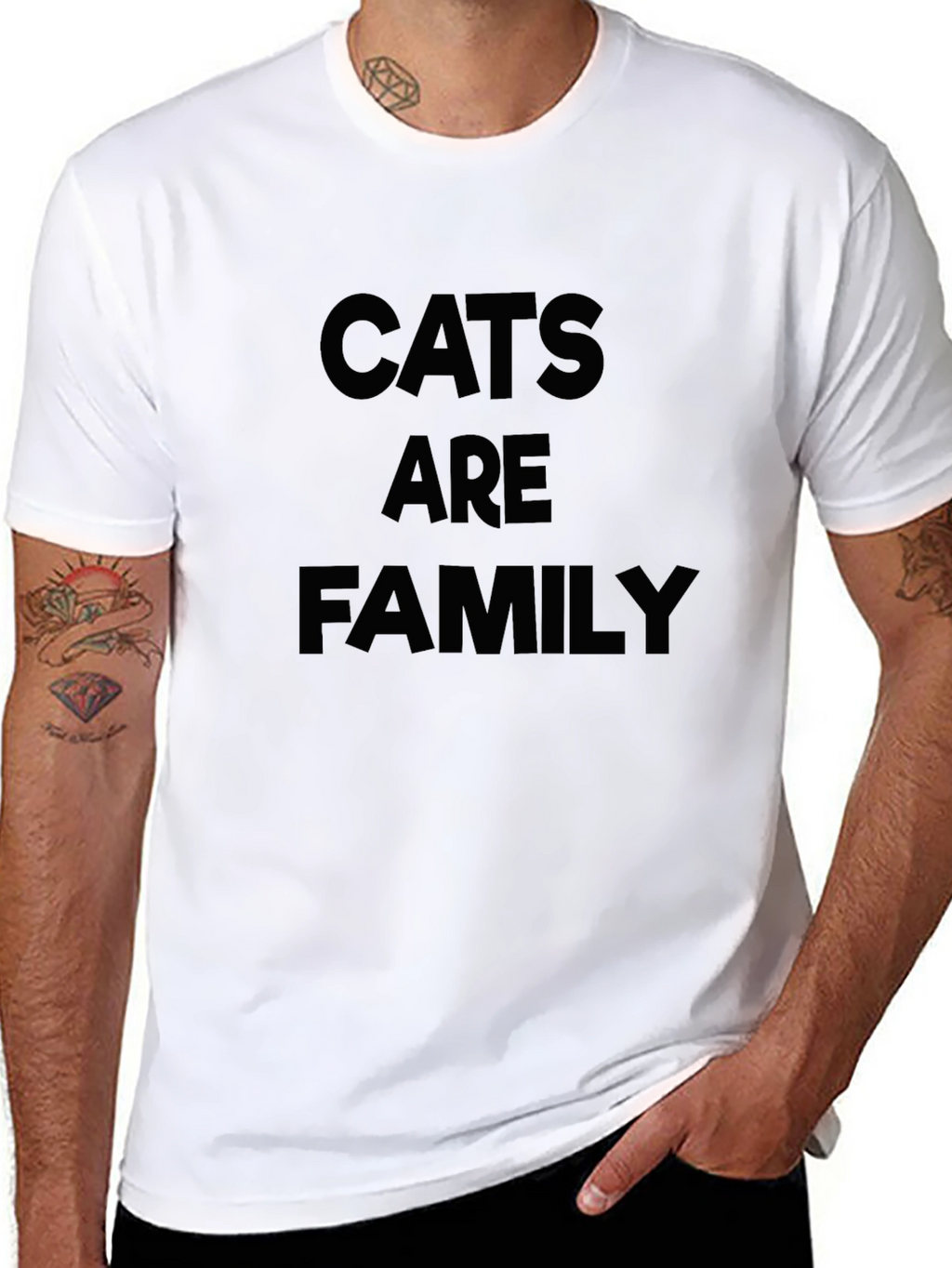 Cats are Family Black Graphic Tee