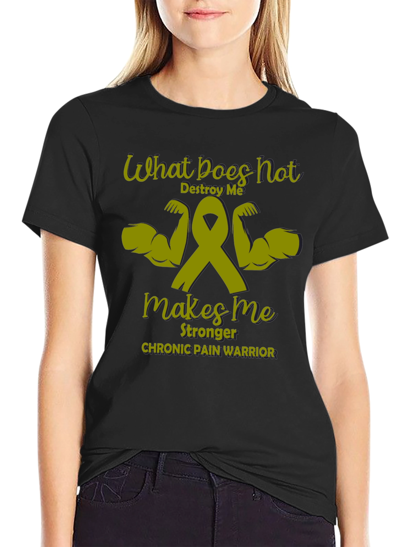Chronic Pain Warrior T-Shirt - What Doesnt Destroy Me