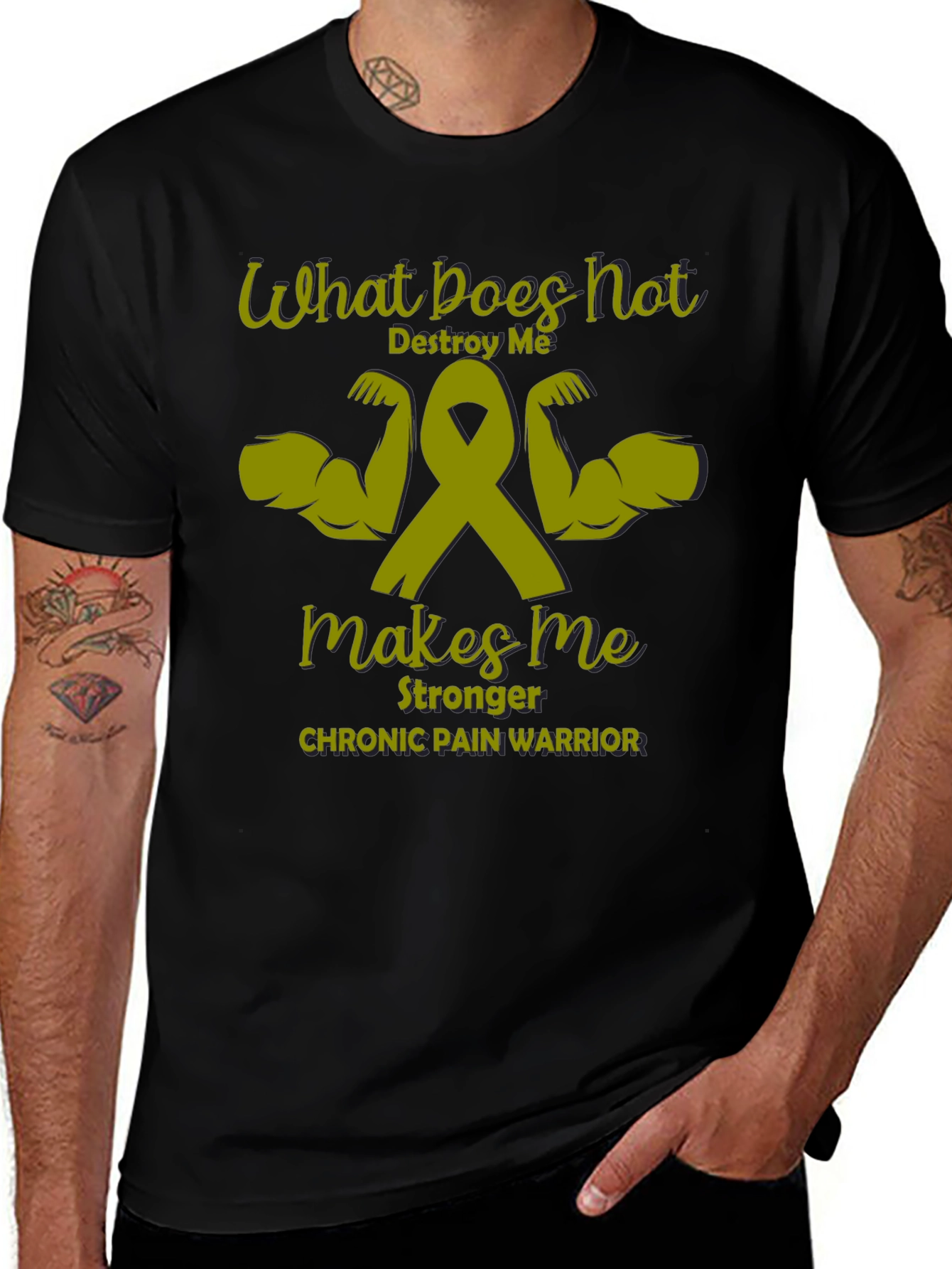Chronic Pain Warrior T-Shirt - What Doesnt Destroy Me