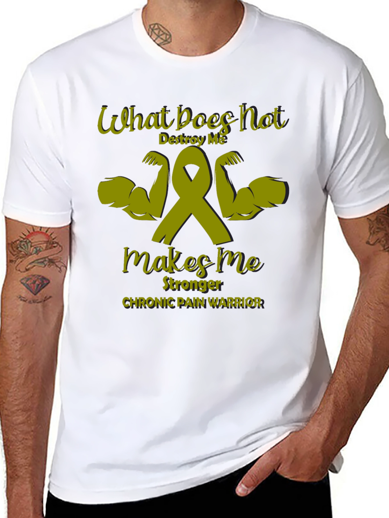 Chronic Pain Warrior T-Shirt - What Doesnt Destroy Me