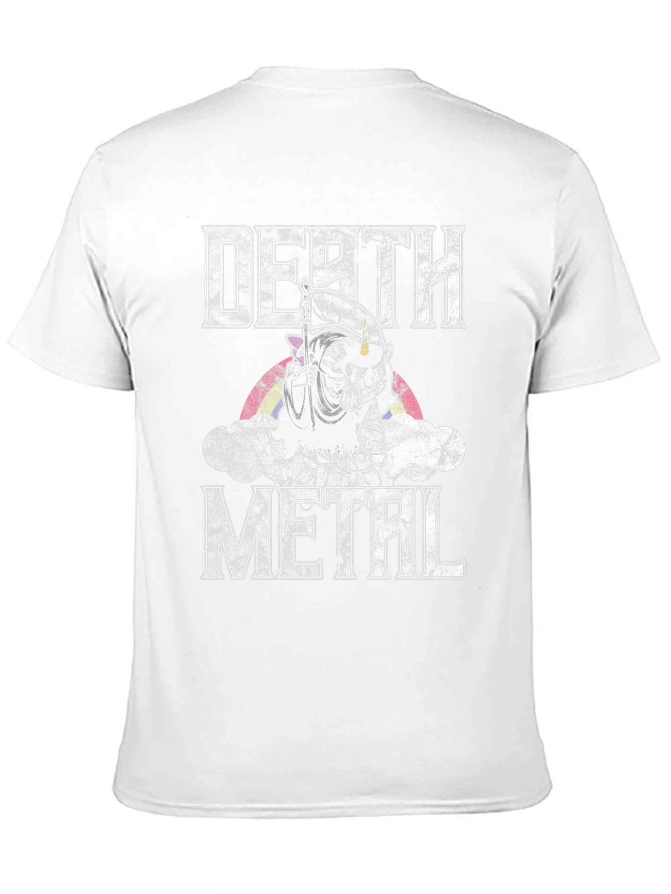 Death Metal Unicorn T-Shirt - Grim Reaper Rainbow Tee