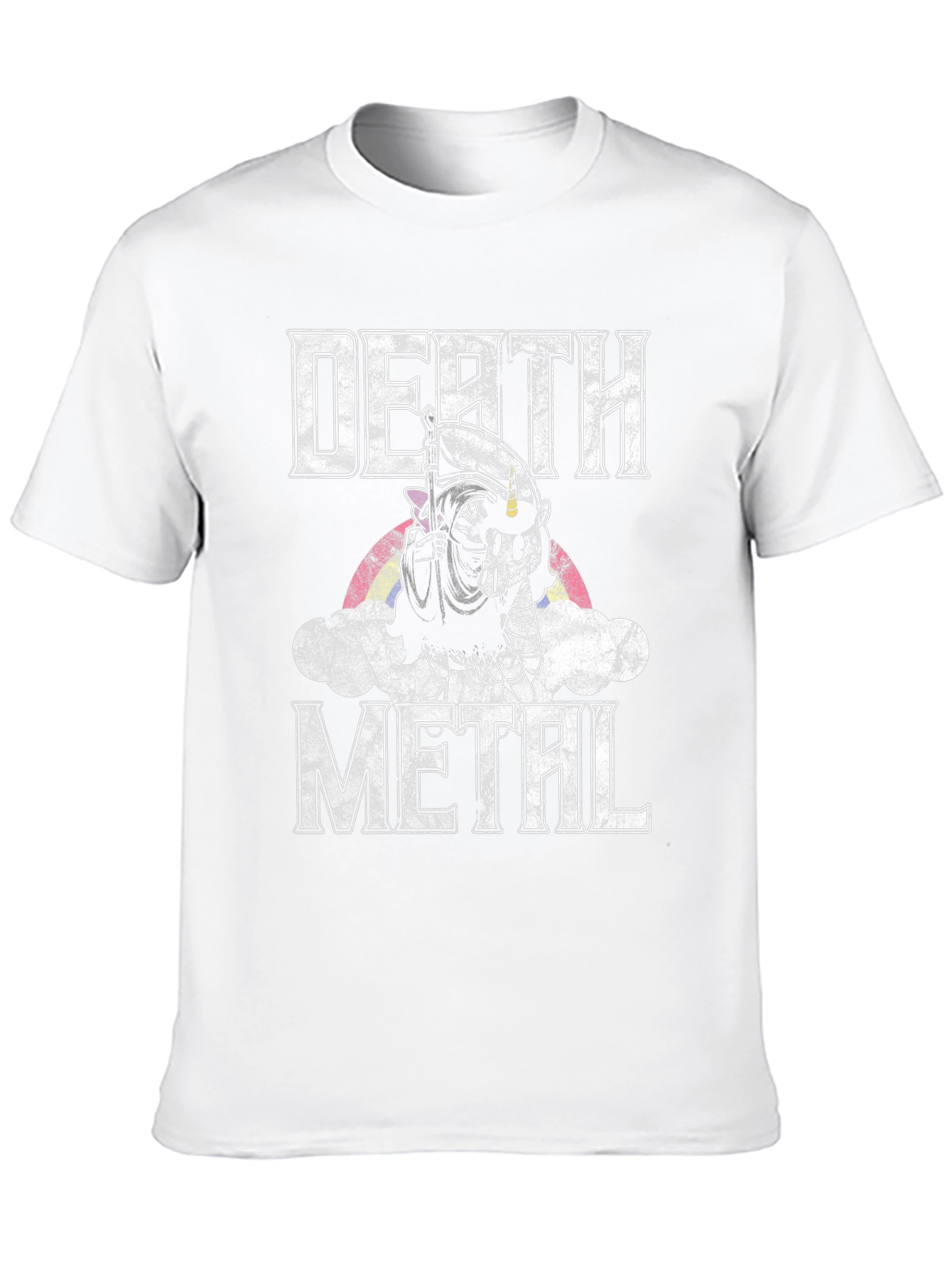 Death Metal Unicorn T-Shirt - Grim Reaper Rainbow Tee