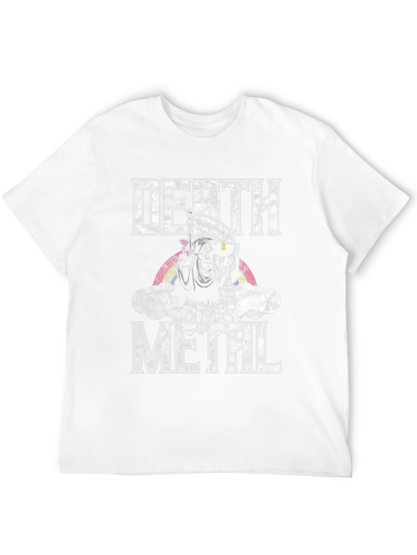 Death Metal Unicorn T-Shirt - Grim Reaper Rainbow Tee