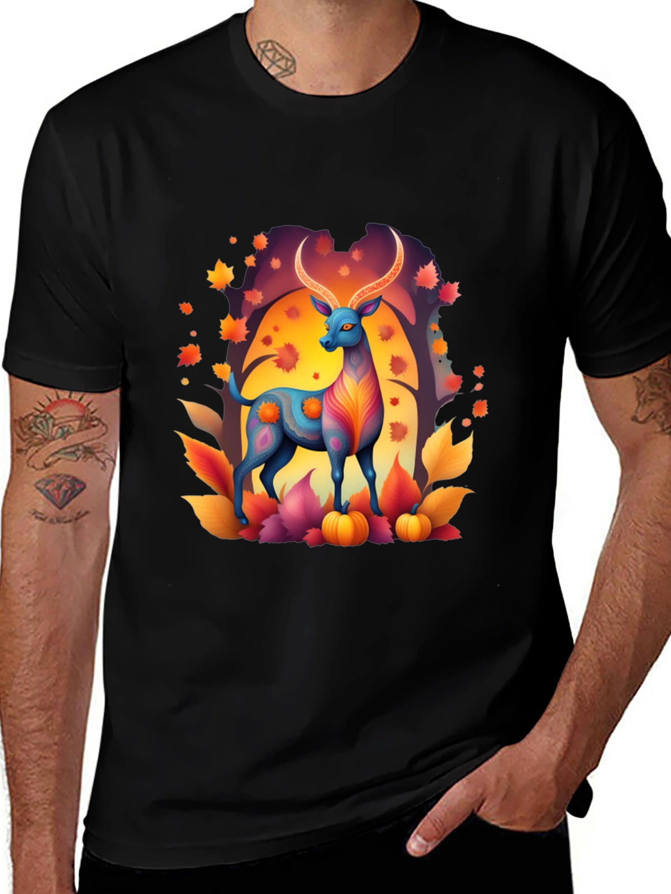 Autumn Deer Graphic Tee - Stylish Fall Apparel