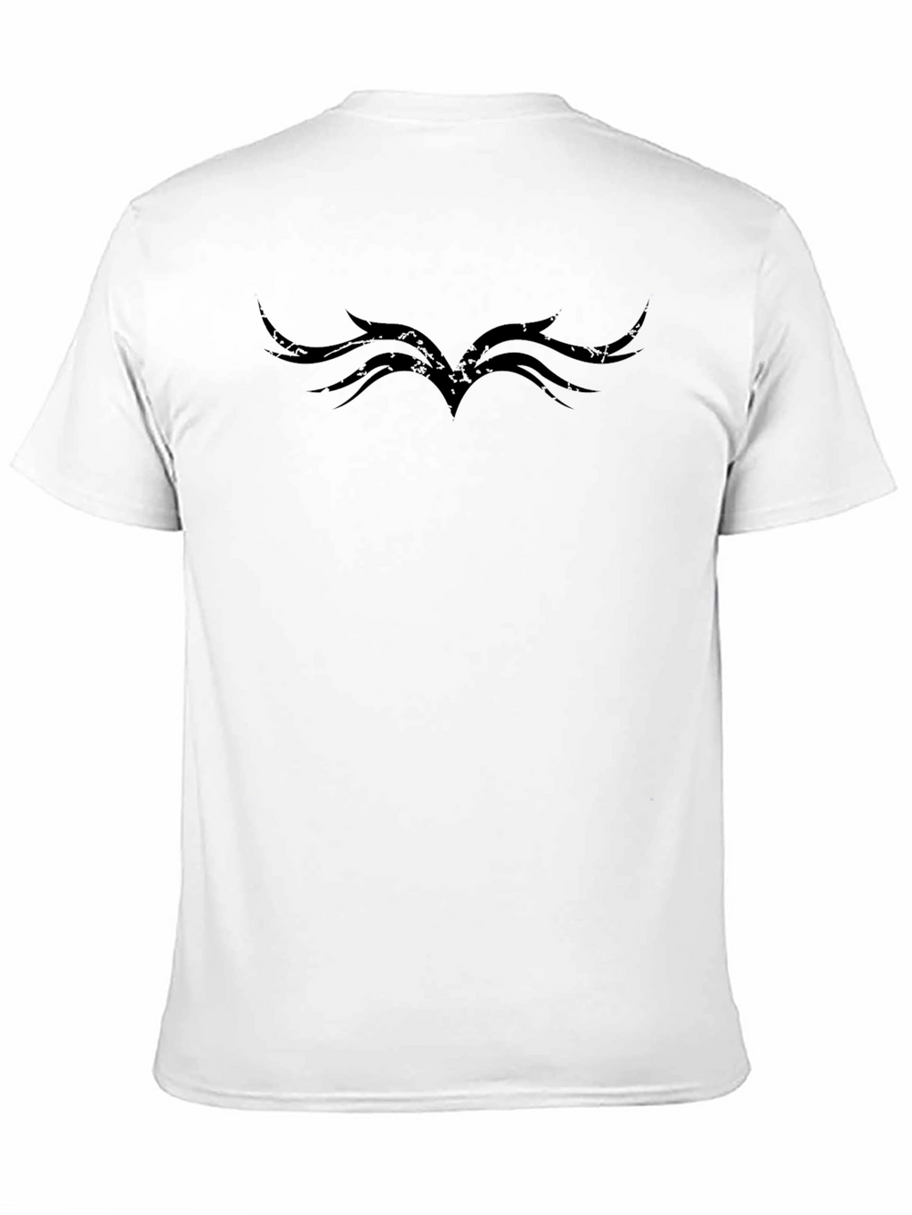 Stylish Black Tee with Tribal Wing Design