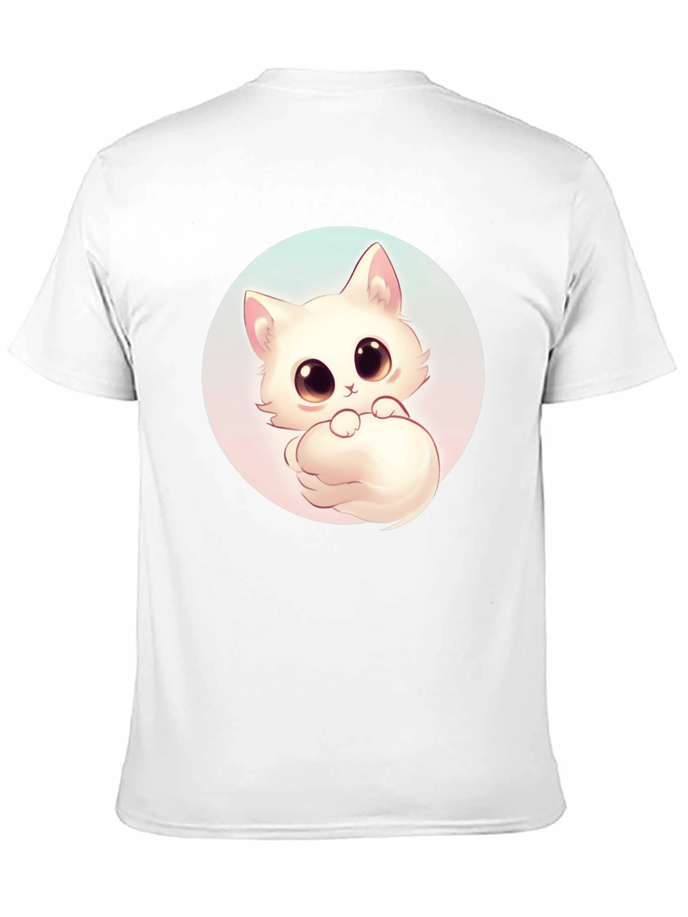 Cute Cat Graphic Tee - Black Cotton Comfort