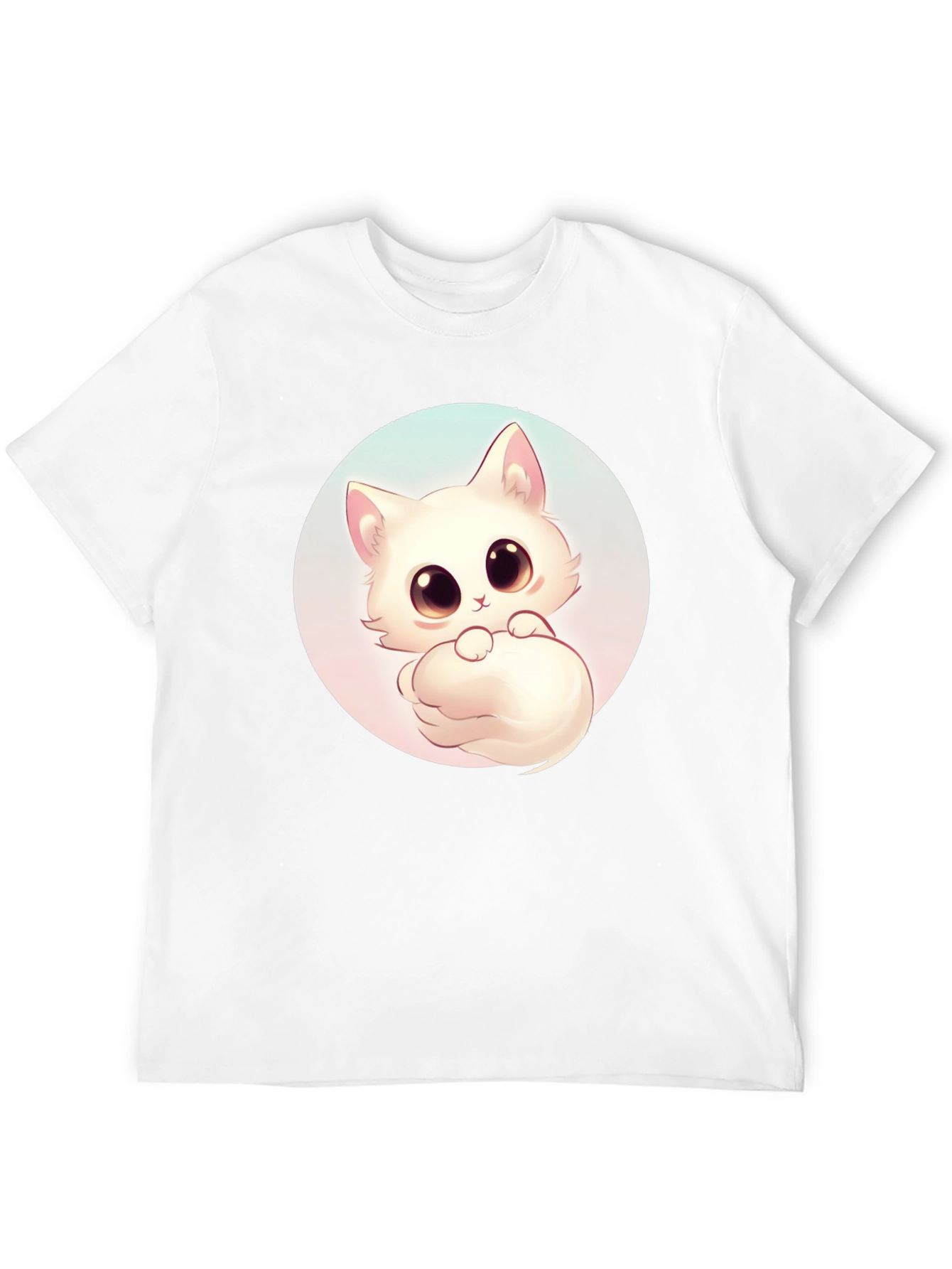 Cute Cat Graphic Tee - Black Cotton Comfort