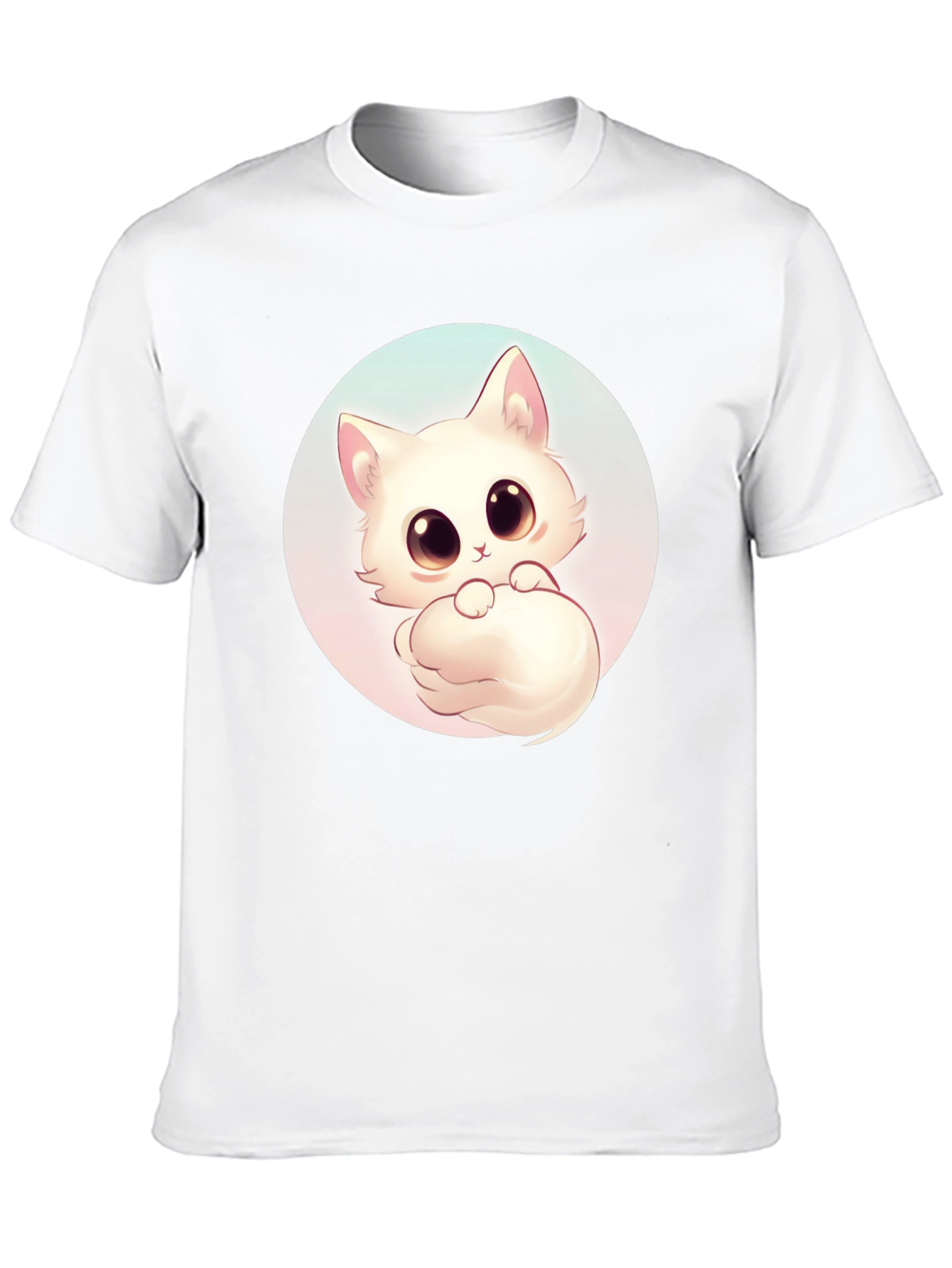 Cute Cat Graphic Tee - Black Cotton Comfort