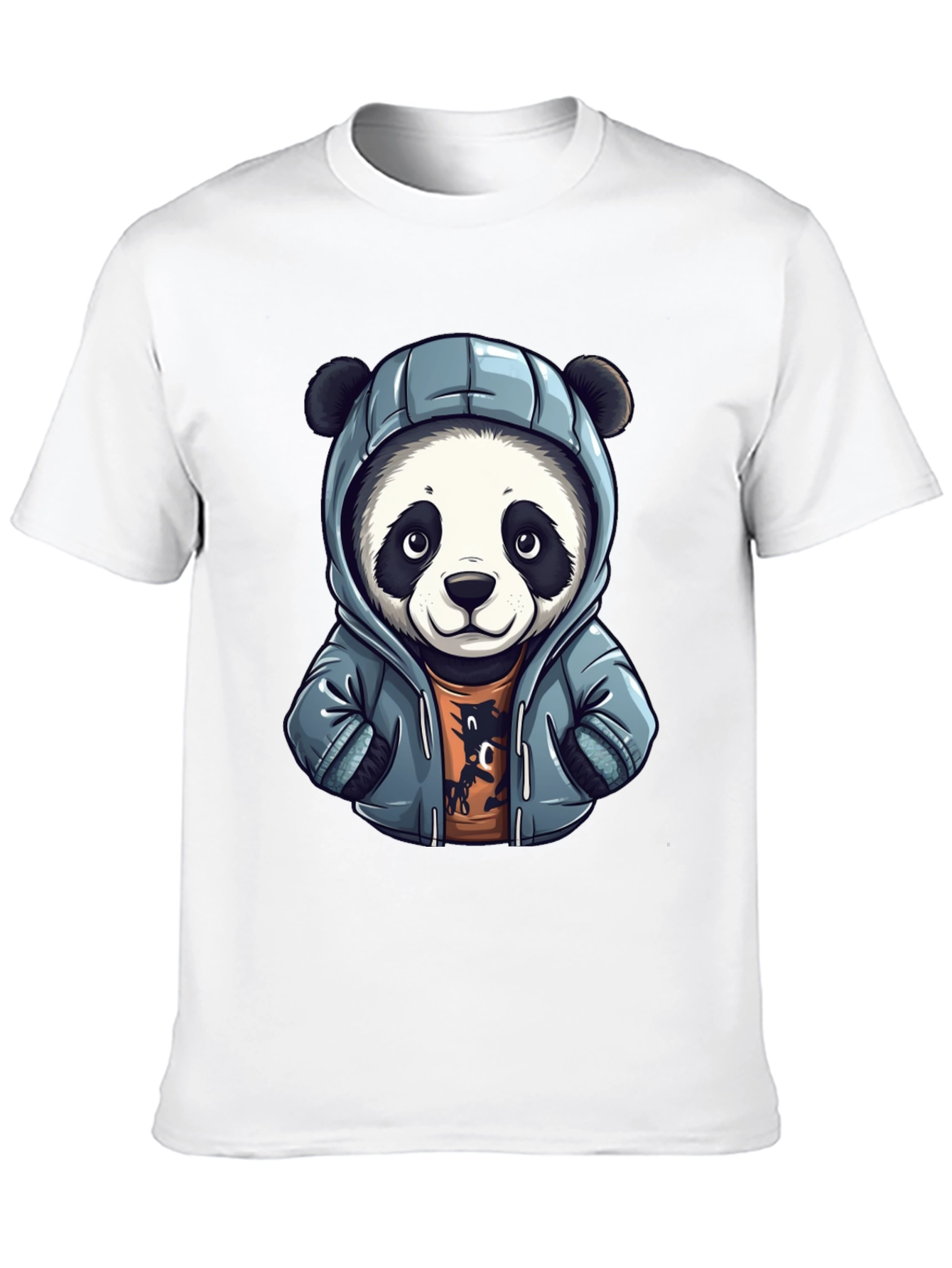 Cool Panda in Hoodie Graphic T-Shirt