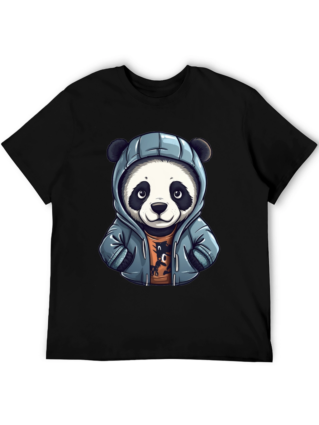 Cool Panda in Hoodie Graphic T-Shirt