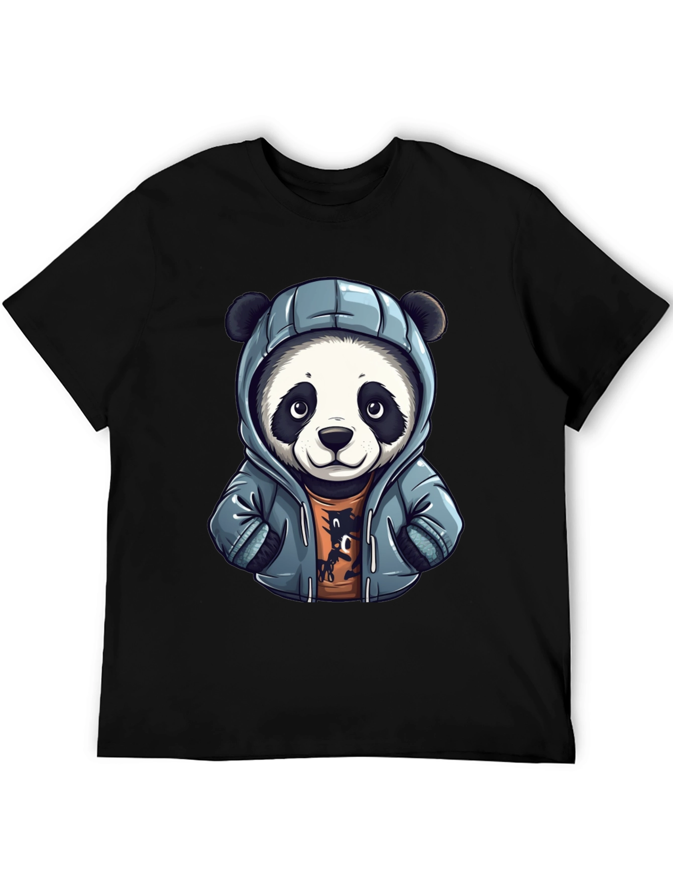 Cool Panda in Hoodie Graphic T-Shirt