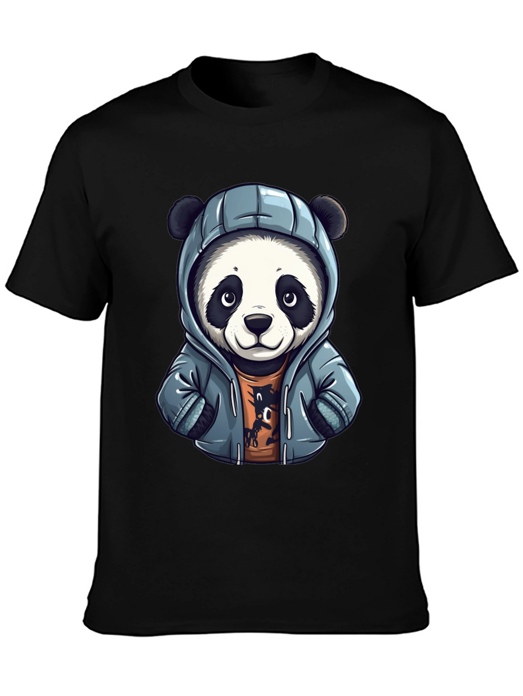 Cool Panda in Hoodie Graphic T-Shirt