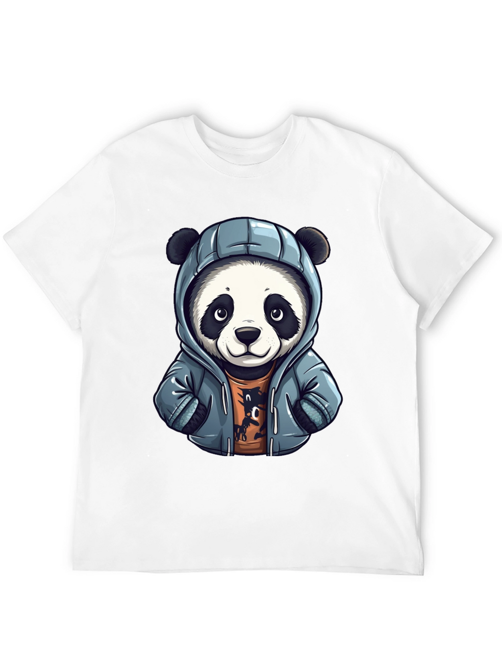 Cool Panda in Hoodie Graphic T-Shirt