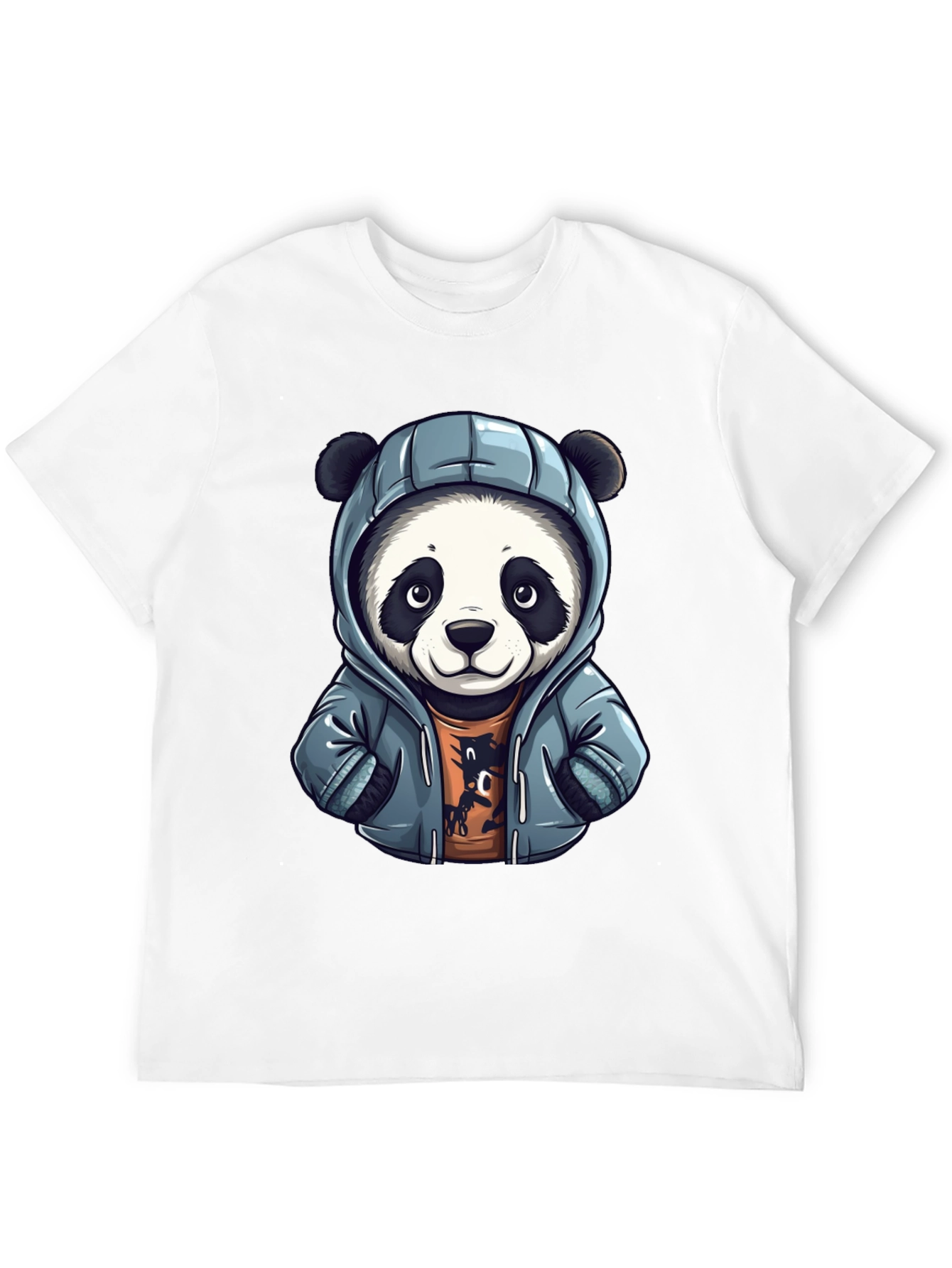 Cool Panda in Hoodie Graphic T-Shirt