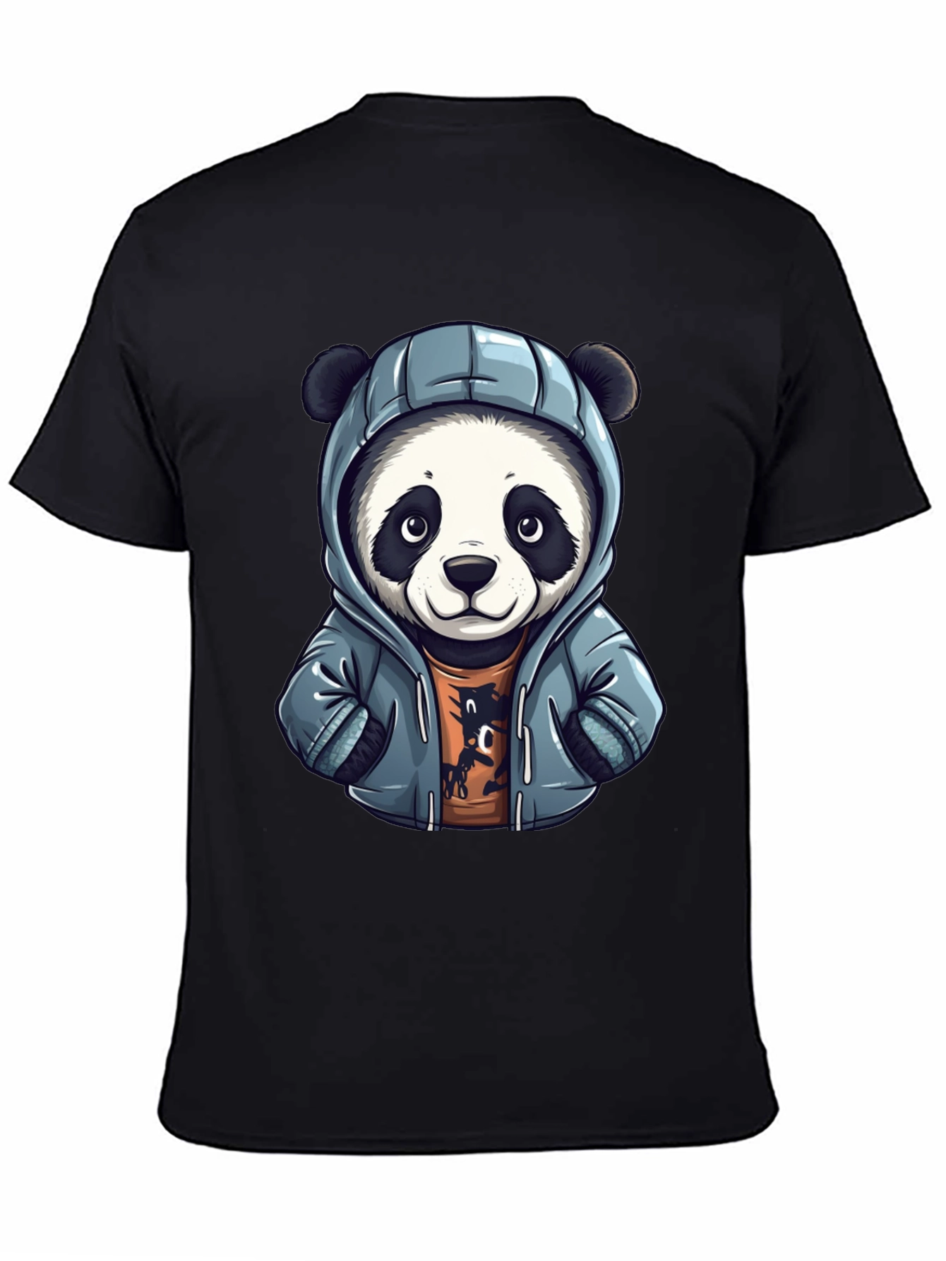 Cool Panda in Hoodie Graphic T-Shirt