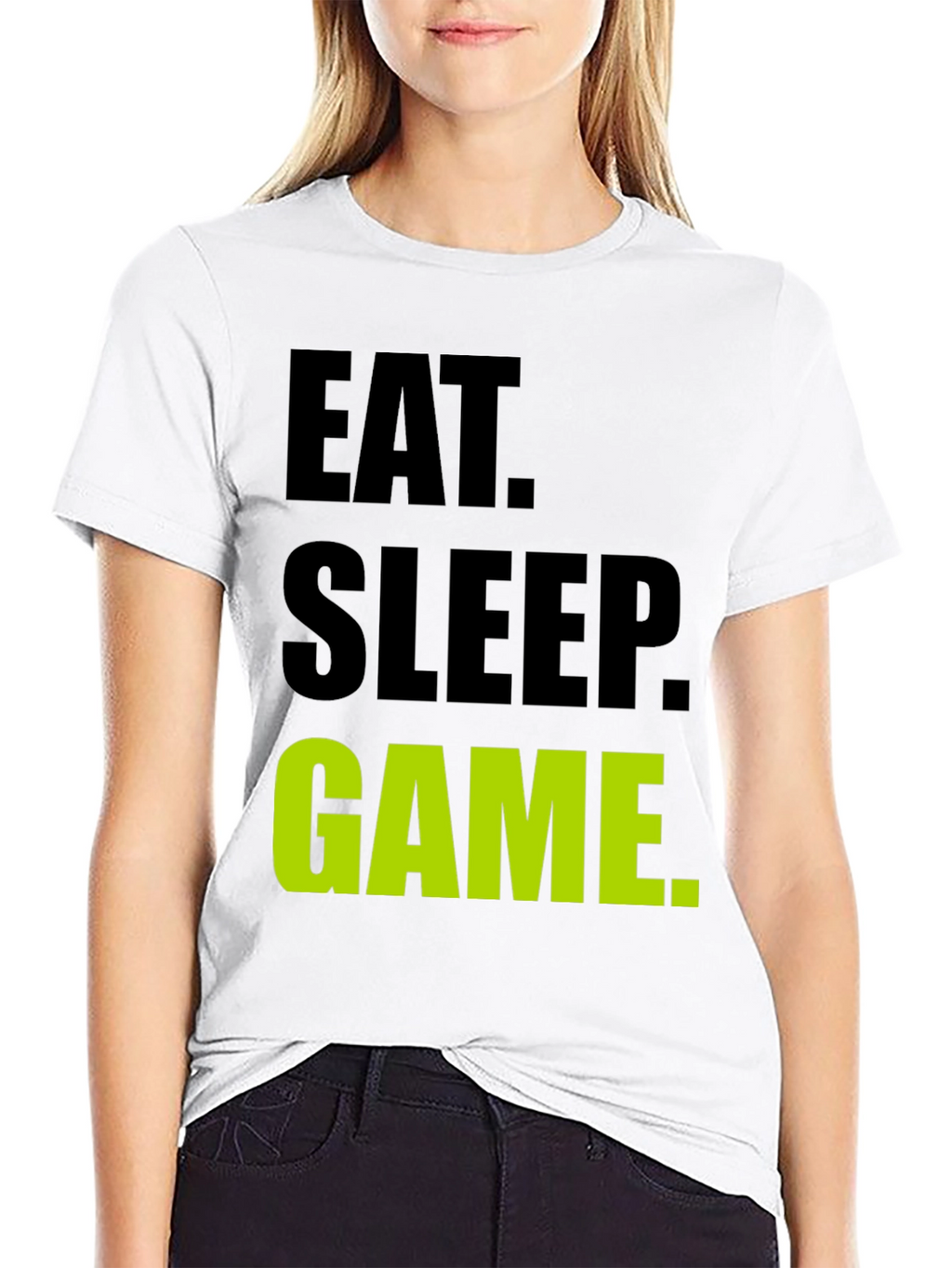 Eat Sleep Game Black T-Shirt Gamer Tee