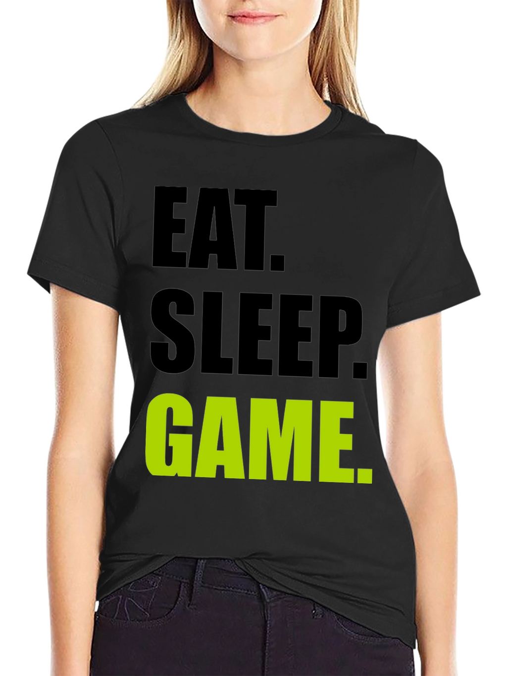 Eat Sleep Game Black T-Shirt Gamer Tee