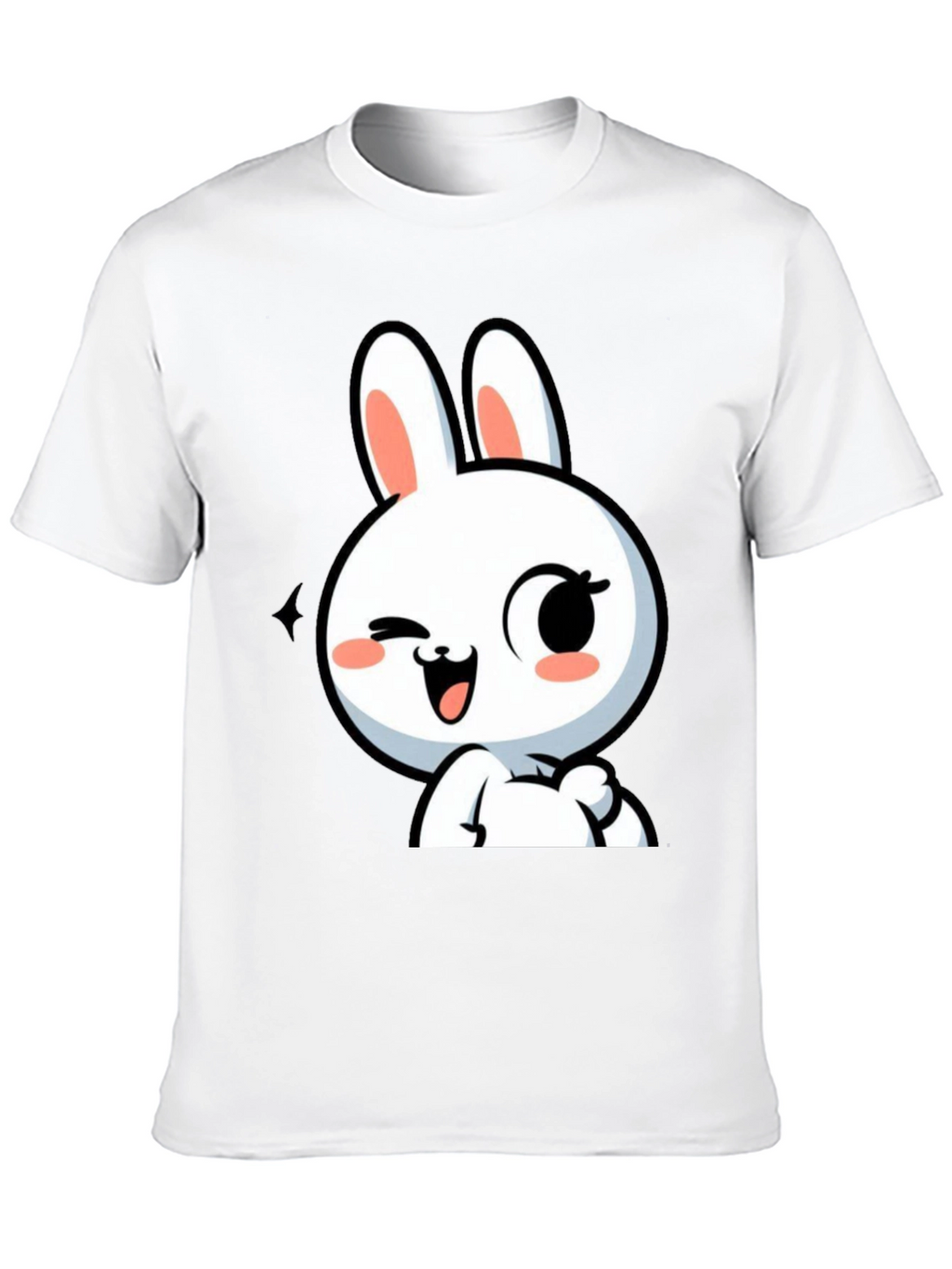 Cute Bunny Graphic Black T-Shirt