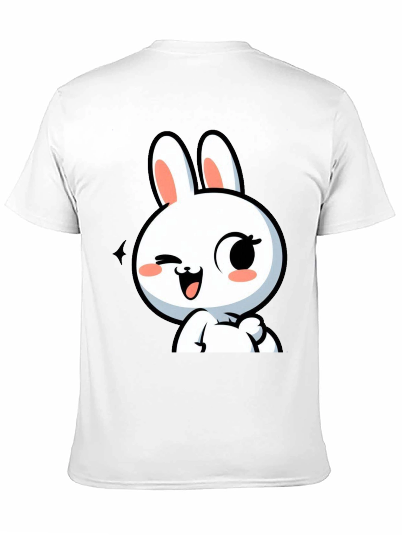 Cute Bunny Graphic Black T-Shirt