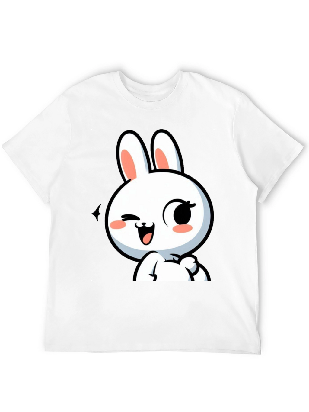 Cute Bunny Graphic Black T-Shirt