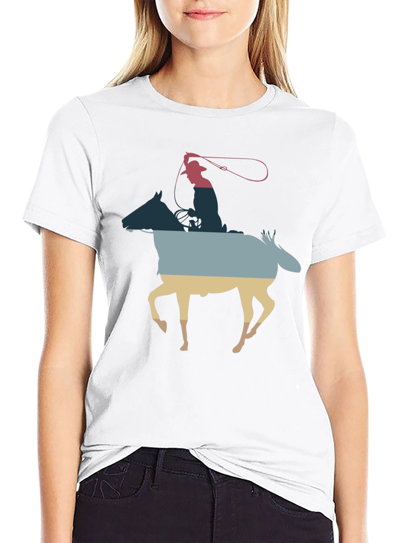 Cowboy Horse Silhouette Graphic Tee