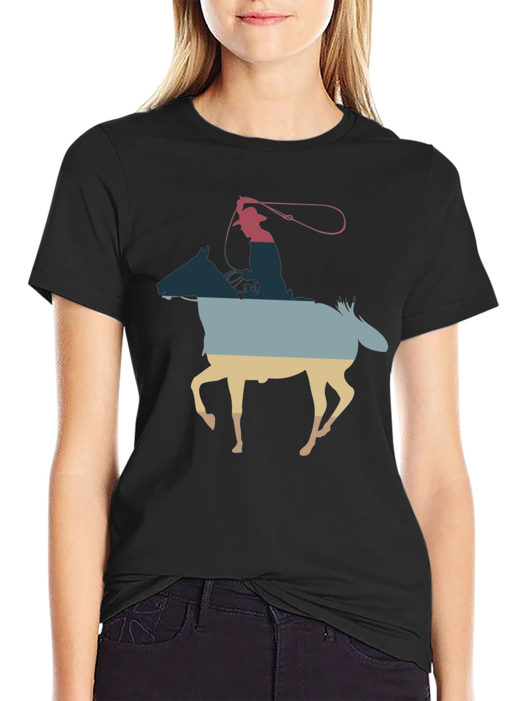 Cowboy Horse Silhouette Graphic Tee