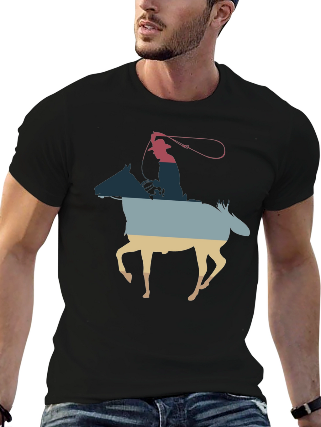 Cowboy Horse Silhouette Graphic Tee