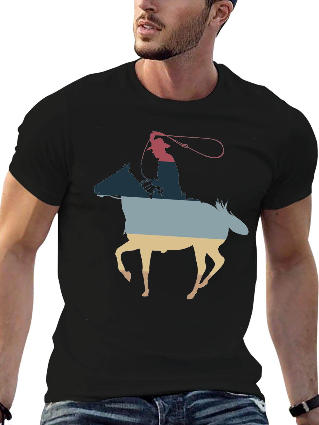 Cowboy Horse Silhouette Graphic Tee