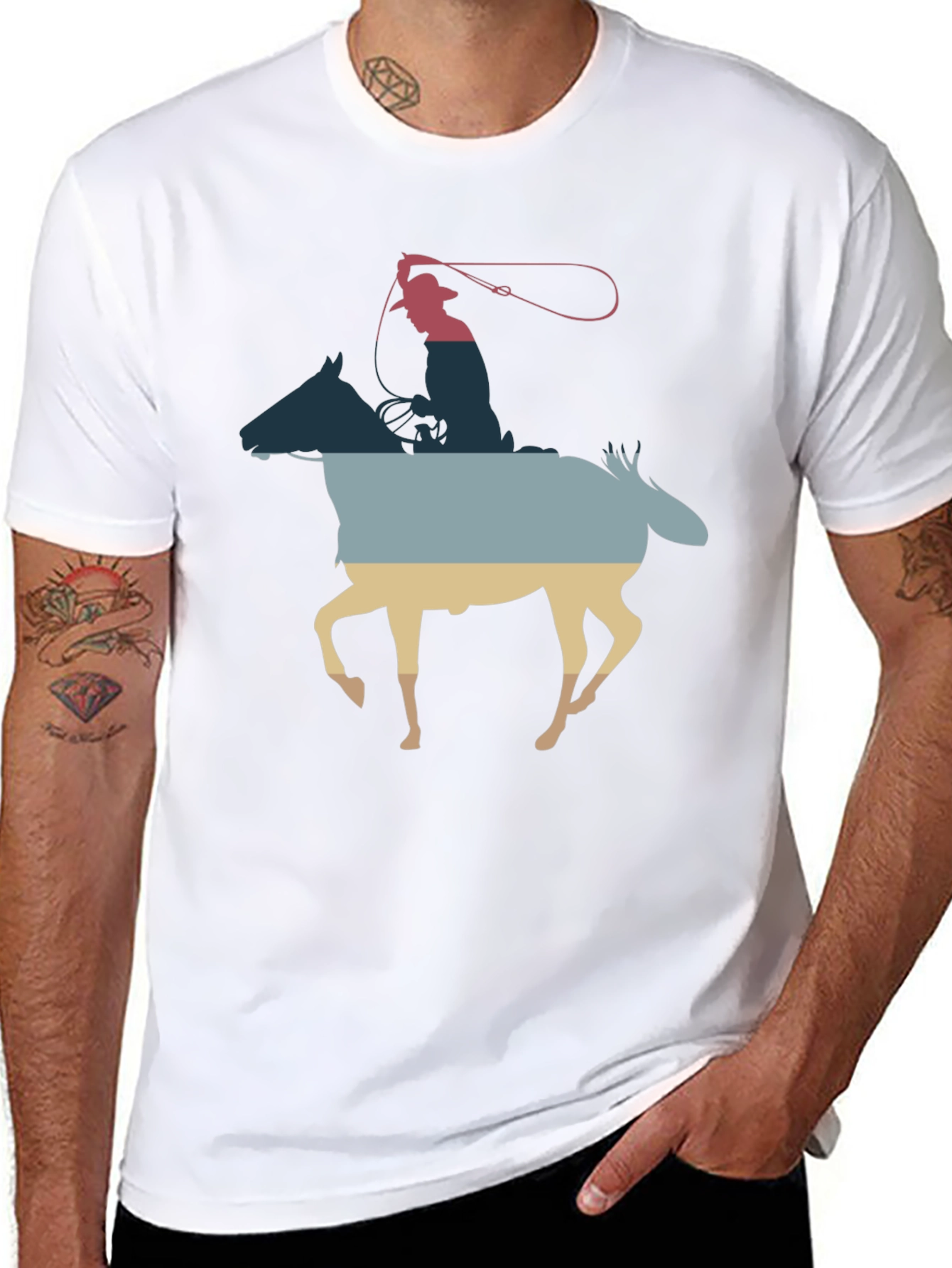 Cowboy Horse Silhouette Graphic Tee