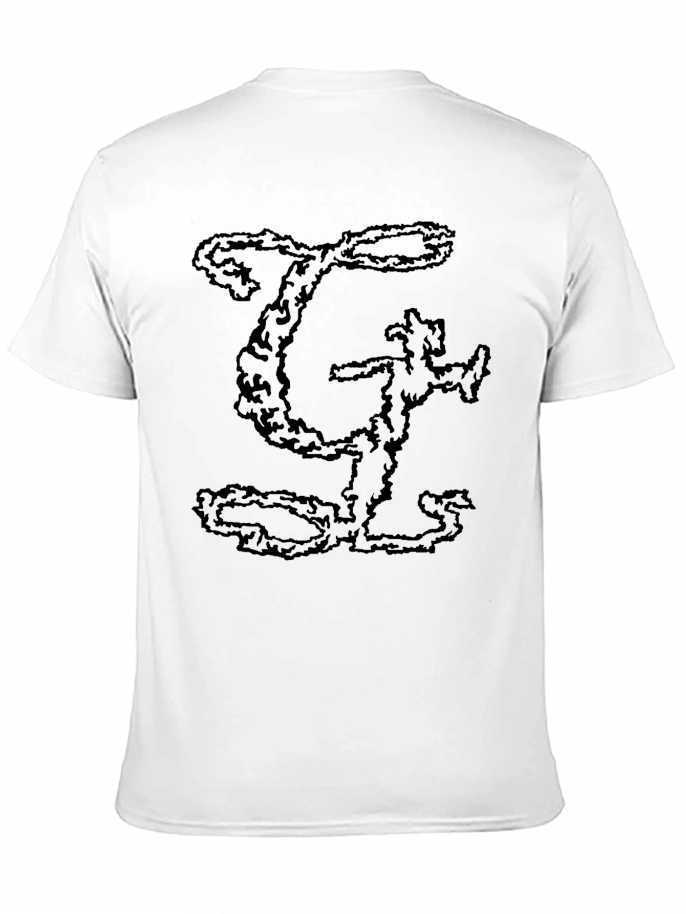 Black T-Shirt with Abstract Lettering