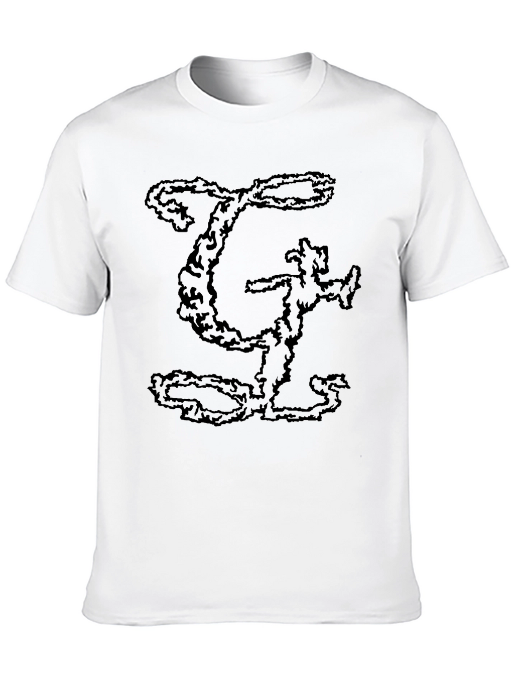 Black T-Shirt with Abstract Lettering